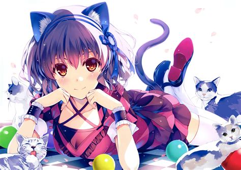 Purple Anime Cat Girl Wallpapers - Wallpaper Cave