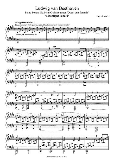 Beethoven Moonlight Sonata (FULL) By Ludwig Van Beethoven (1770-1827) Digital Sheet Music For ...