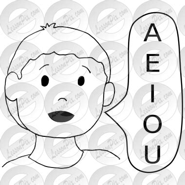 Vowels Outline for Classroom / Therapy Use - Great Vowels Clipart