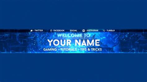 Free YouTube Banner Template - Electro Blue - YouTube