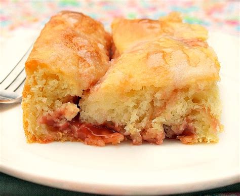 Glazed Cherry Yeast Coffee Cake - Bunny's Warm Oven