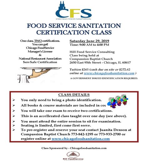 Food Service Sanitation Certification Class - State Rep Marcus Evans