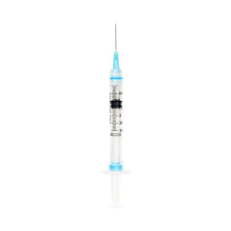 Syringe with Hypodermic Needle 3 mL 23 Gauge 1 Inch Retractable Needle 100/BX