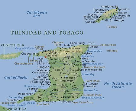 Map Of Trinidad And Tobago; Where Are These Islands Located?