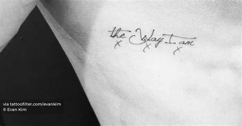 "The way I am" lettering tattoo located on the rib.