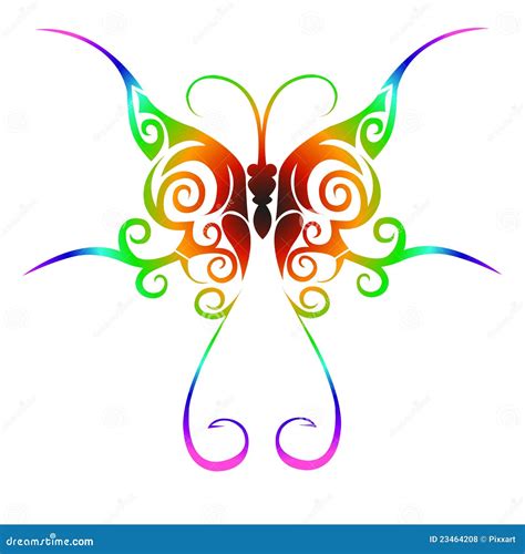 Colorful Tribal Butterfly Tattoo Royalty Free Stock Photos - Image: 23464208