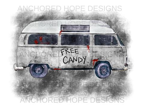 Halloween Free Candy Spooky Scary Van PNG Sublimation Design Download Digital Design Sublimation ...