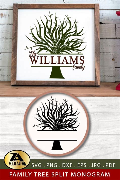 Family Tree SVG PNG EPS DXF Family Tree Monogram SVG