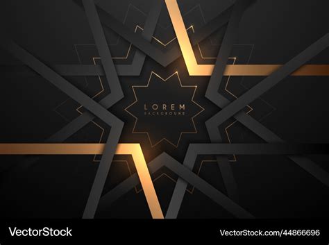 Black and gold geometric shapes background Vector Image