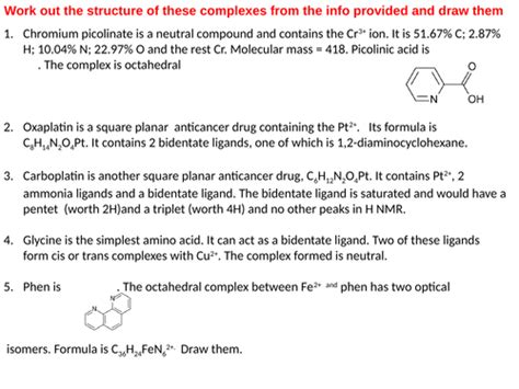 Transition metal complexes | Teaching Resources