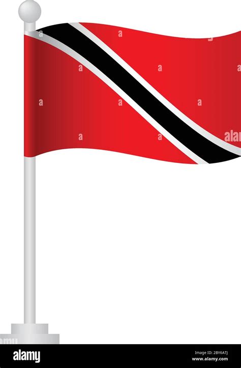 Trinidad flag. National flag of Trinidad on pole vector Stock Vector Image & Art - Alamy