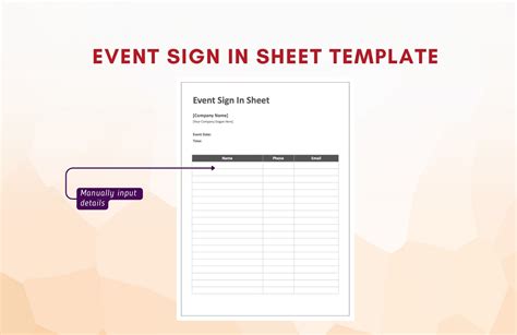 Event Sign in Sheet Template in Google Docs, Apple Numbers, Word, Apple Pages, Excel, Google ...