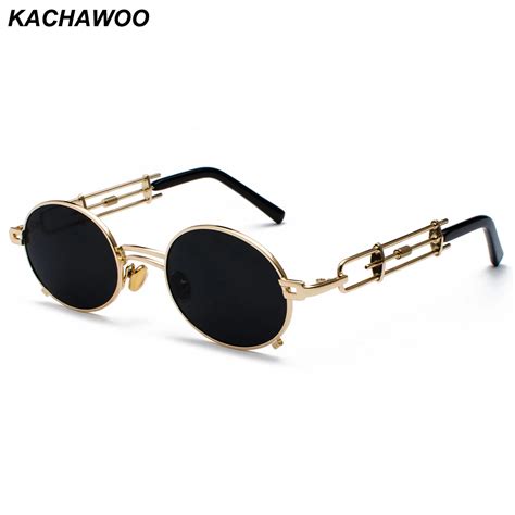 Kachawoo metal round steampunk sunglasses men retro vintage gothic steam punk sun glasses for ...