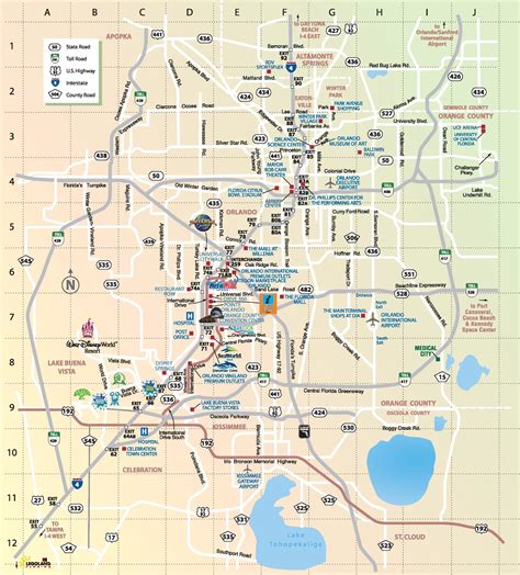 Orlando theme parks map - Map of Orlando theme parks (Florida - USA)