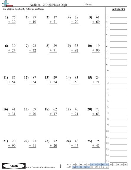 Common Core Math Worksheets - CommonWorksheets.com