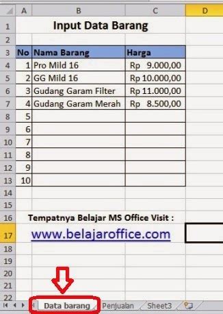 Download Contoh Nota Penjualan Dengan Rumus Excel - Belajar Office