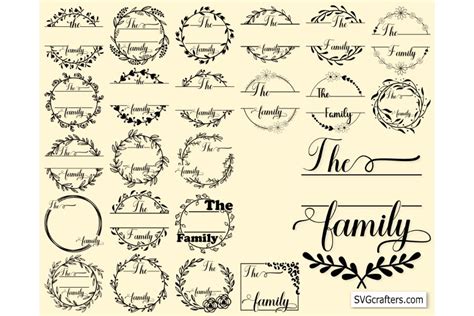 Family Name Monogram Svg Bundle Svg Graphic by RuyaTreasures · Creative Fabrica