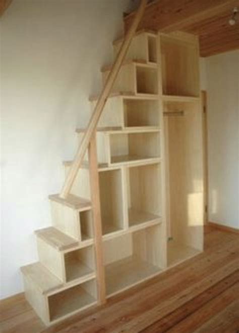 Attic stairs with storage | Tiny house stairs, House stairs, Diy stairs