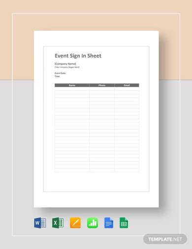 Event Sign in Sheet - 13+ Examples, Format, Pdf