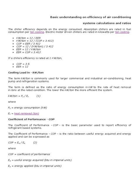 The Chiller Efficiency Depends On The Energy Consumed | PDF | Air Conditioning | Temperature