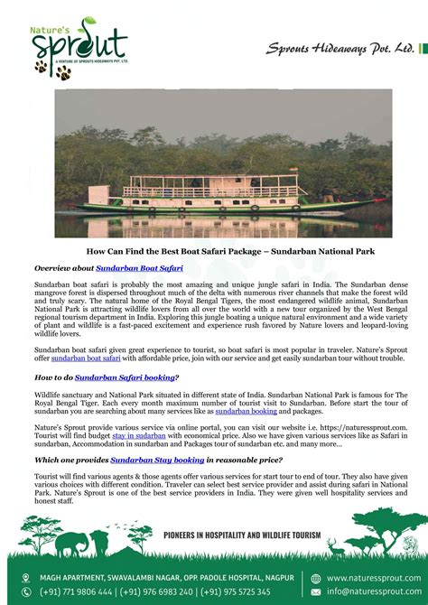 How Can Find the Best Boat Safari Package – Sundarban National Park by Sohendra Tulas - Issuu