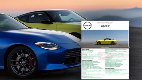 2023 Nissan Z Vehicle Price Ordering Guide LEAKED First Look! | 2023+ Nissan Z Forum, Community ...