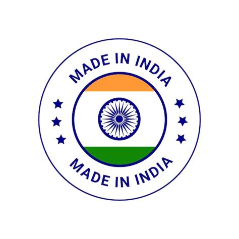 Premium Vector | Made in india stamp sticker vector logo badge