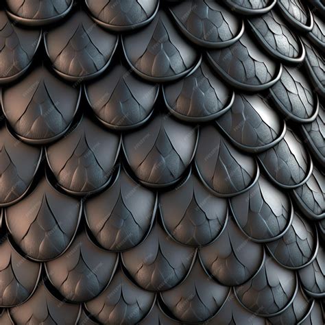 Premium Photo | Texture of black dark dragon scales close up