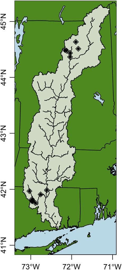 A map of the Connecticut River watershed in New England, U.S.A.... | Download Scientific Diagram