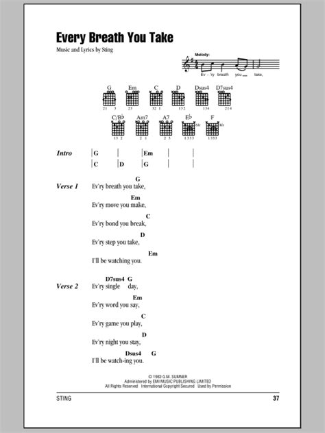 Every Breath You Take by The Police - Guitar Chords/Lyrics - Guitar Instructor