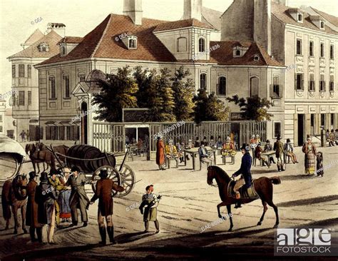 The surroundings of Leopoldstadt in Vienna, Austria 19th Century. Detail, Stock Photo, Picture ...