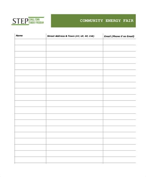 Event Sign In Sheet Template - 17+ Free Word, PDF Documents Download