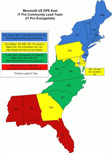 East Coast States Map - Printable Map