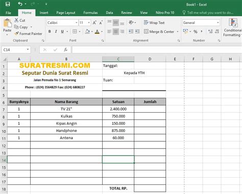 Cara Membuat Nota Penjualan Excel Hongkoong - Riset