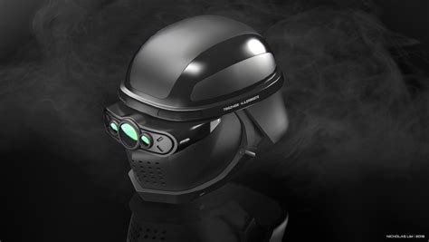 ArtStation - Futuristic Helmet, Nicholas Lim