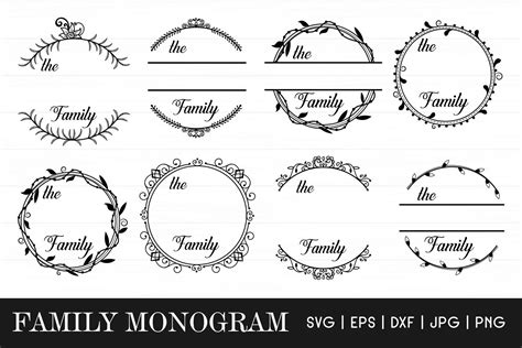 Family monogram SVG - Family Name Sign Monogram Frames By Dasagani | TheHungryJPEG