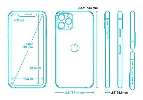 Apple iPhone 11 Pro (13th Gen) Dimensions & Drawings | Dimensions.com