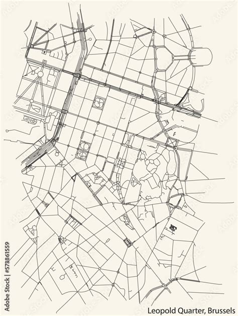 Fototapeta mapa świata dla dzieci Street roads map of the LEOPOLD QUARTER (LEOPOLDSWIJK ...