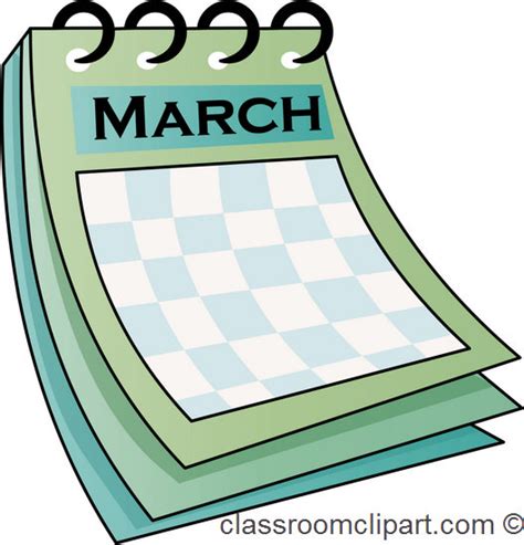 March Clip Art Calendar - Printable Calendar 2023