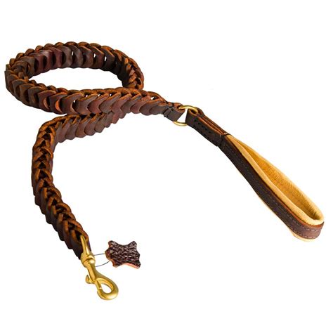 Anti-pulling Braided Leather Dog Leash [L6###1144 Braided Anti-pulling Leather Leash ...