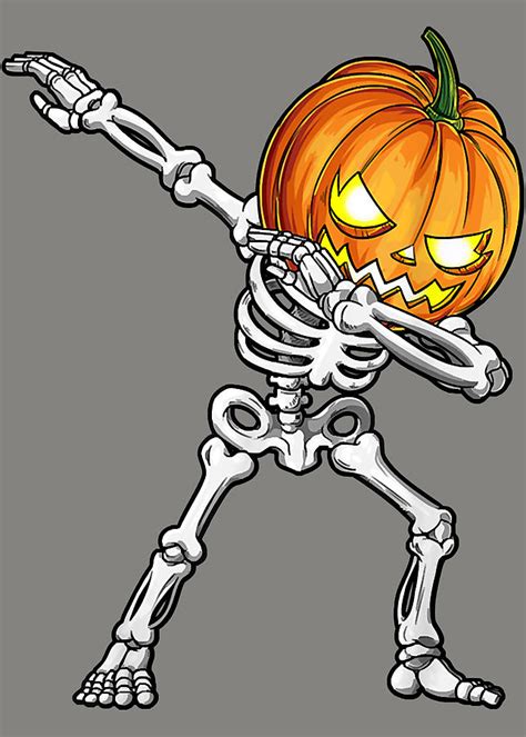 Halloween Boys Dabbing Skeleton Scary Pumpkin Jack O Lantern-Sgtyl Digital Art by Duyet Thien ...