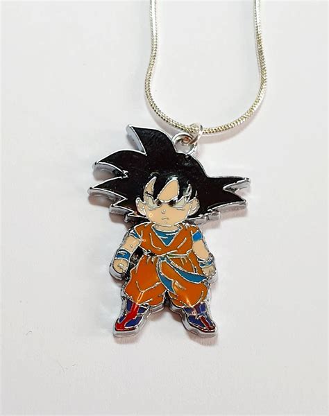 Goku Dragonball Z Necklace on a Silver Plated Chain | Etsy