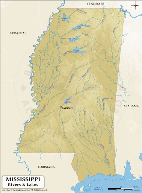 Mississippi River Map, Mississippi Rivers and Lakes