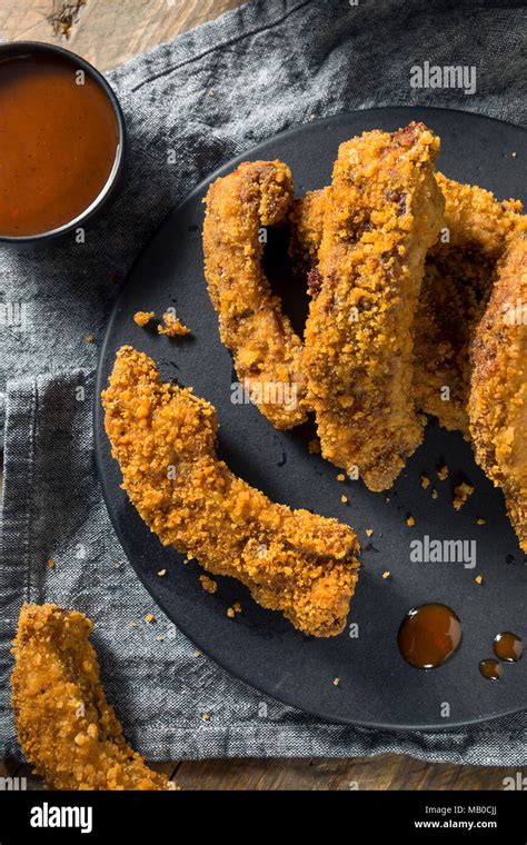 Homemade Deep Fried Ribs with Barbecue Sauce Stock Photo - Alamy