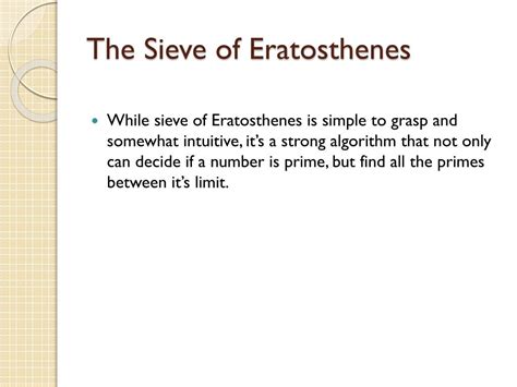 PPT - Parallelization of ‘Sieve of Eratosthenes ’ Algorithm PowerPoint Presentation - ID:2596254