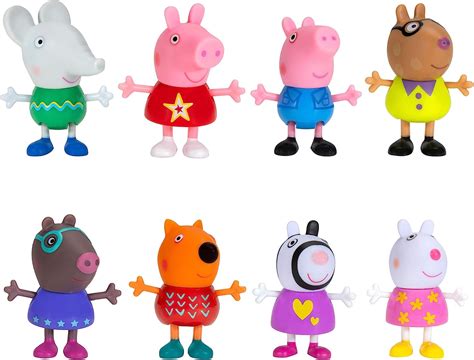 Amazon.com: Peppa Pig and Friends Perfect Day – 8 Figure Pack, Includes Character Toy Figures ...