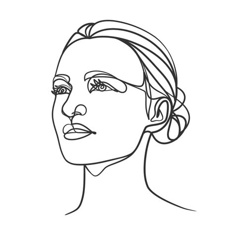 Continuous line drawing of woman face. One line woman portrait 6044777 Vector Art at Vecteezy