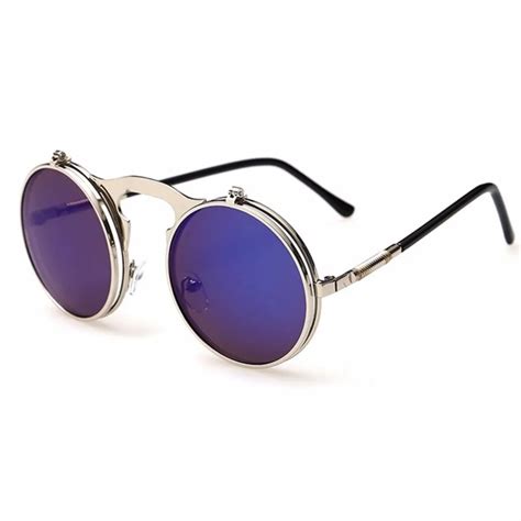 Αγορά Άνδρες ' s γυαλιά | 2019 New Flip Up Steampunk Sunglasses Men Round Vintage Mens Sunglass ...