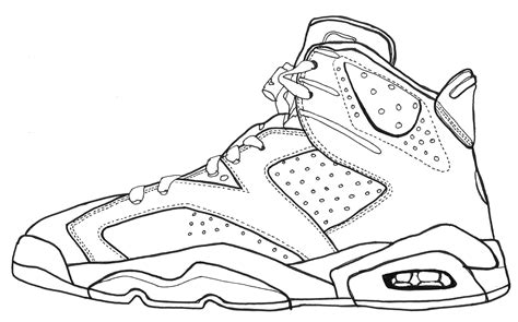 Jordan VI sketch black and white line drawing | Shoes drawing, Sneakers drawing, Shoe sketches