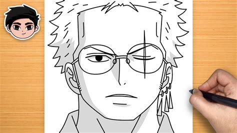 Easy Anime Drawing | How to Draw Roronoa Zoro (with glasses) from One Piece Step-by-Step